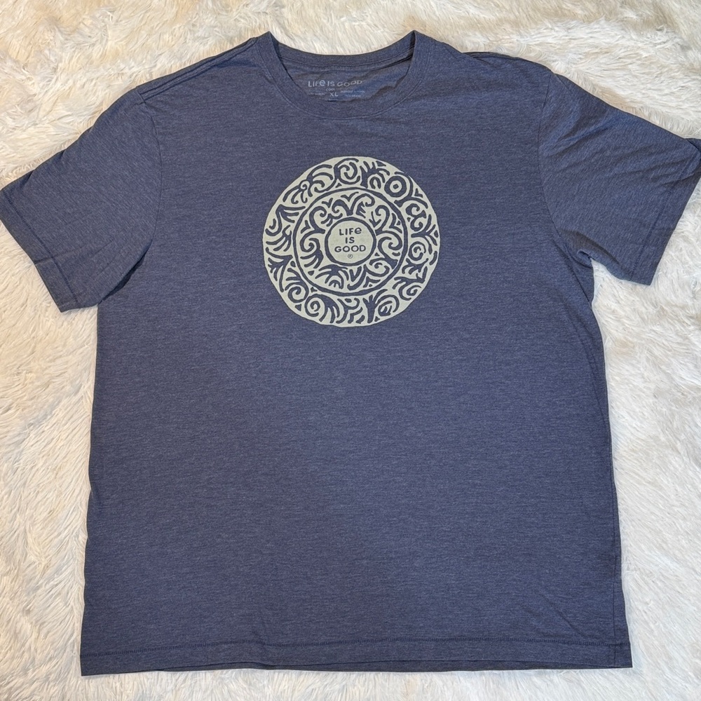 Life Is Good Men's Navy Mandala Cool Tee